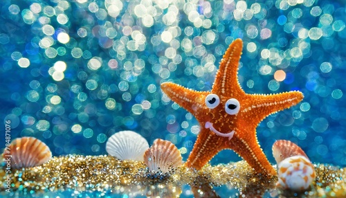 Cute starfish character.