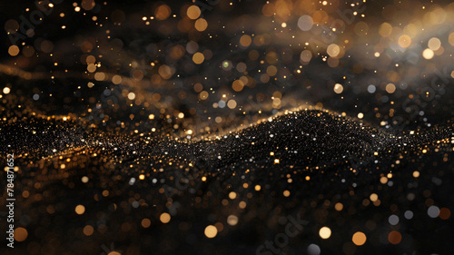 Abstract blur gold bokeh background.