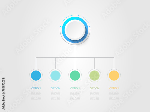 Infographic 5 options design elements for your business data. Vector Illustration.