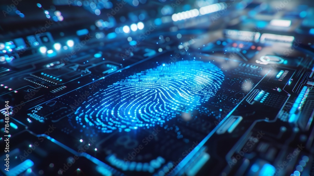 A computer identifies and measures the fingerprint on the digital surface. A computer identifies and measures the fingerprint on the digital surface.