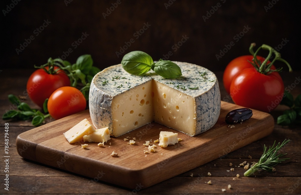 cheese and tomatoes on a cutting board ready to be served 