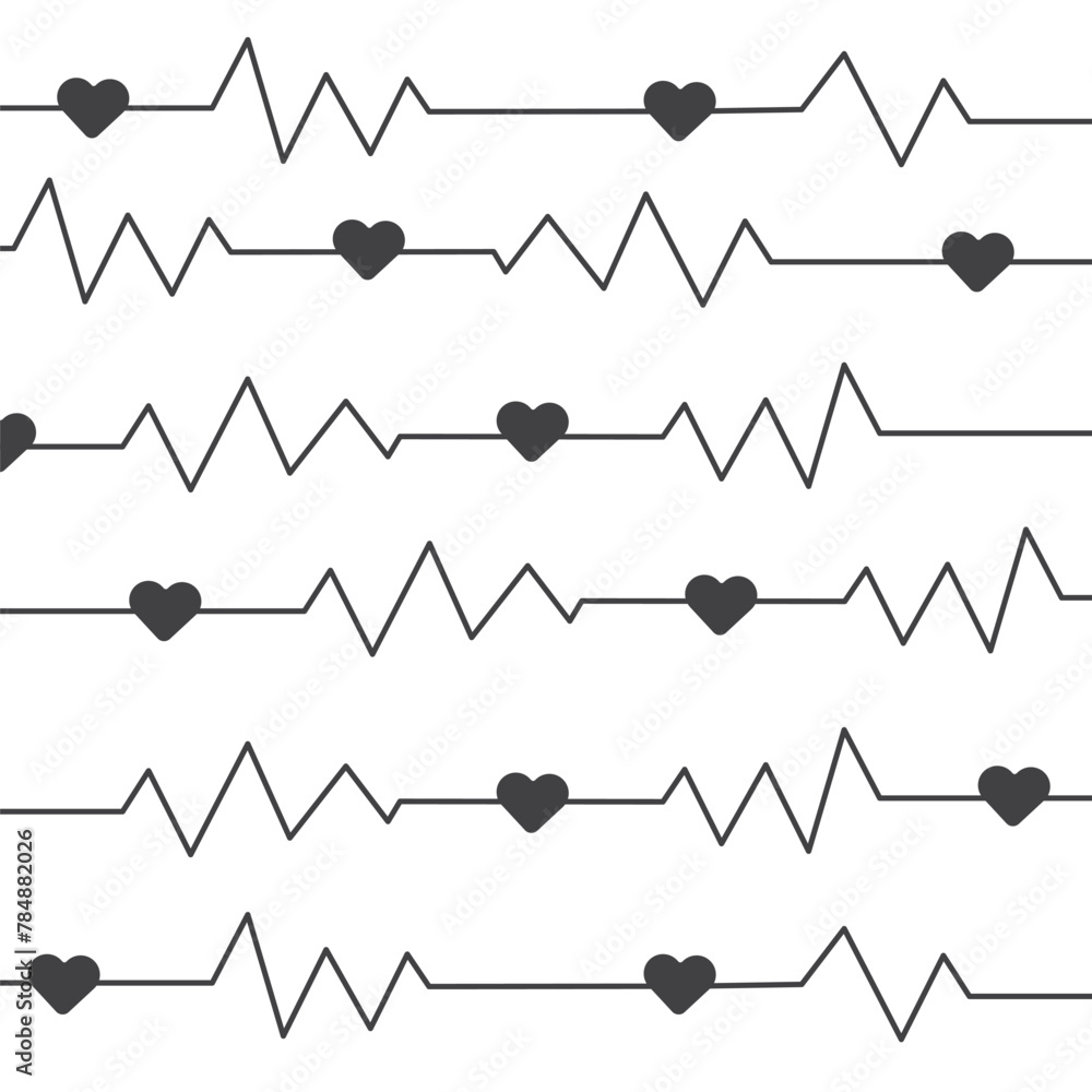 Medical seamless background with heartbeat symbol. Vector illustration Medical seamless background with heartbeat symbol. Vector illustration