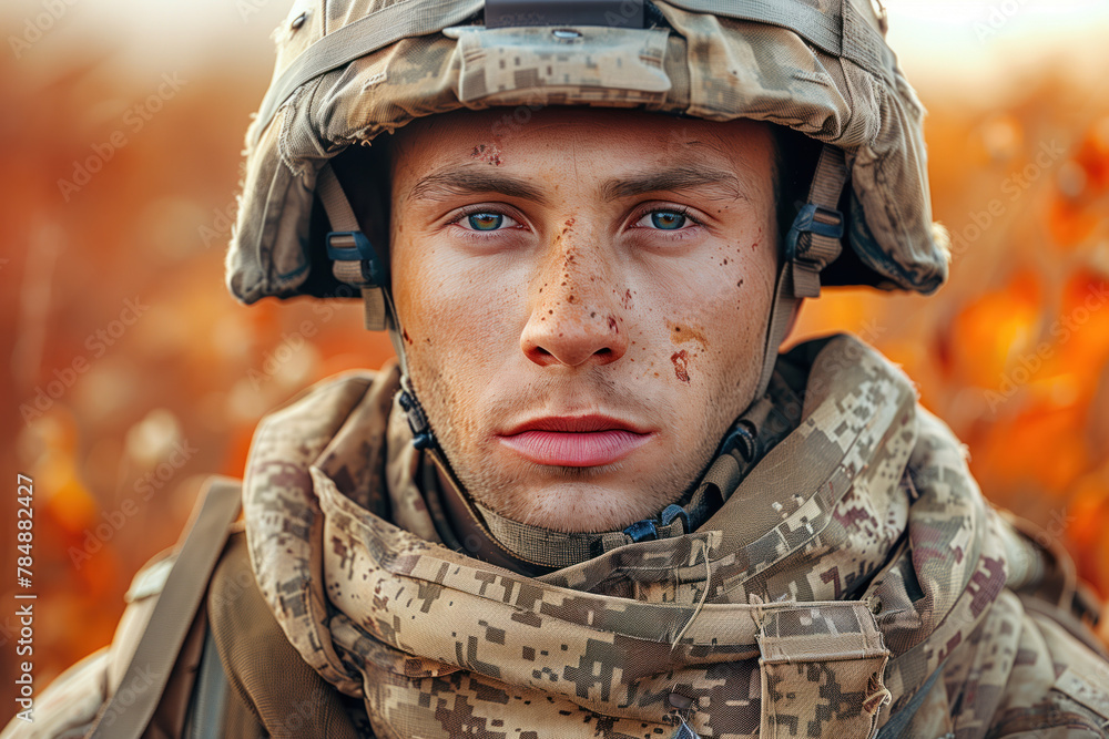 Portrait of a Soldier, Generative AI - obrazy, fototapety, plakaty 