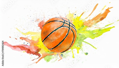 basketball ball with splash of colour © Micaela
