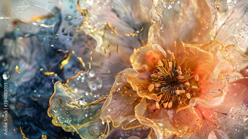 Close-up, abstract floral, Earth Day essence, natural tones, daylight, crystal clear