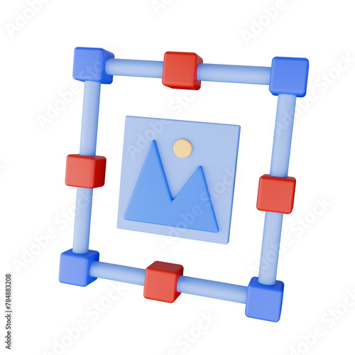 Image Scaling 3D Icon Illustration