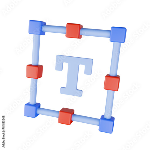 Text Scaling 3D Icon Illustration