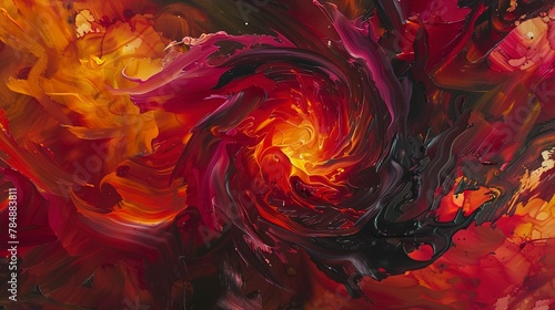 Close-up, abstract floral allure, oil paint swirls, rich colors, dynamic flow, ambient illumination 