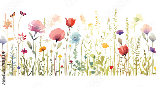 Watercolor Wildflower Meadows watercolor flowers wi