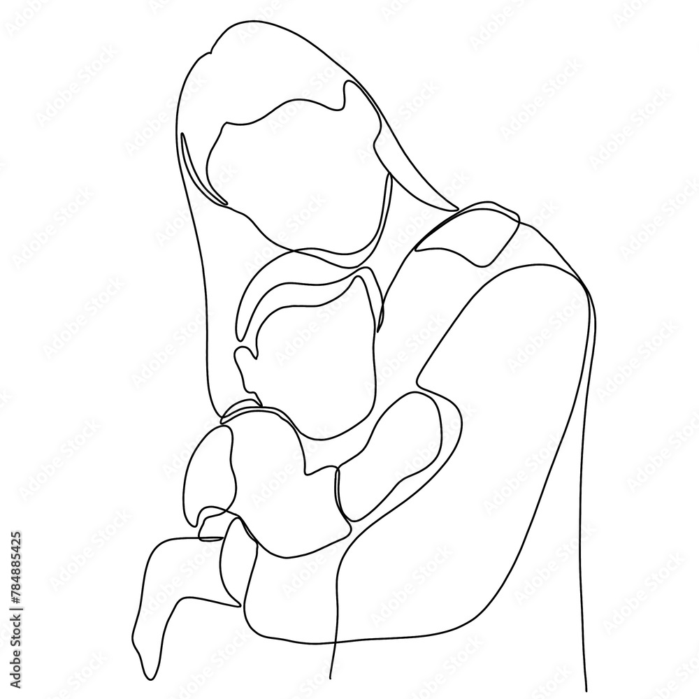 Mother and Baby Portrait Continuous One Line Drawing. Mom and Baby Portrait Beautifull Outline Drawing Line Art. Mother and Baby Line Abstract Portrait Mother and Baby Portrait Continuous One Line Drawing. Mom and Baby Portrait Beautifull Outline Drawing Line Art. Mother and Baby Line Abstract Portrait