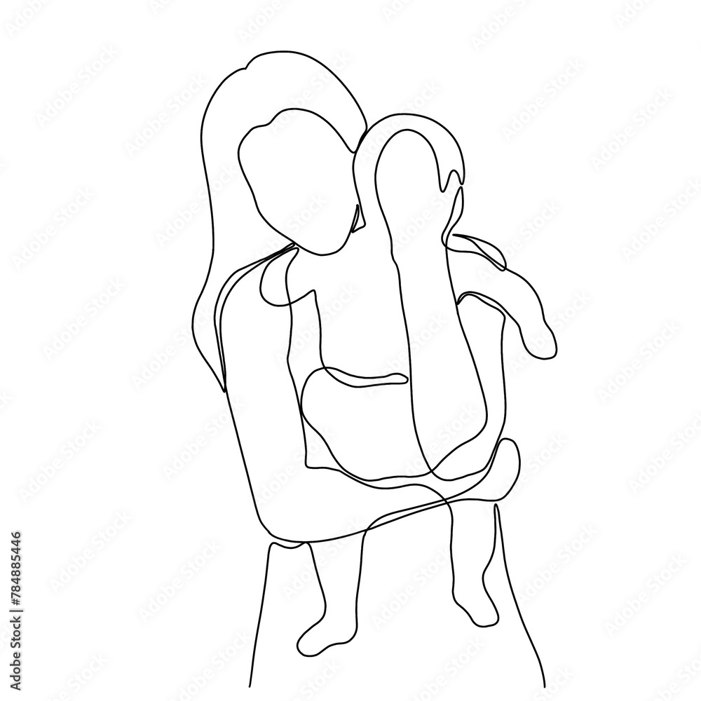 Mother and Baby Portrait Continuous One Line Drawing. Mom and Baby Portrait Beautifull Outline Drawing Line Art. Mother and Baby Line Abstract Portrait Mother and Baby Portrait Continuous One Line Drawing. Mom and Baby Portrait Beautifull Outline Drawing Line Art. Mother and Baby Line Abstract Portrait