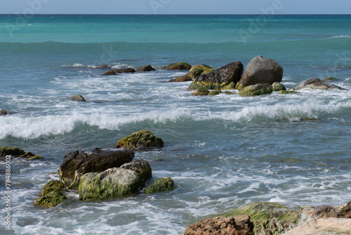 Coastal ocean reef boulders - Aruba
