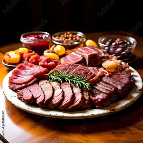 smoked meat and vegetables