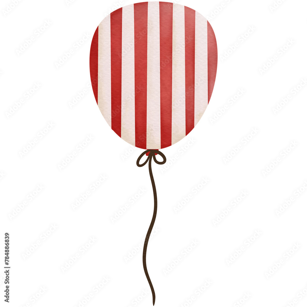 Balloon Independence Day watercolor clip art 