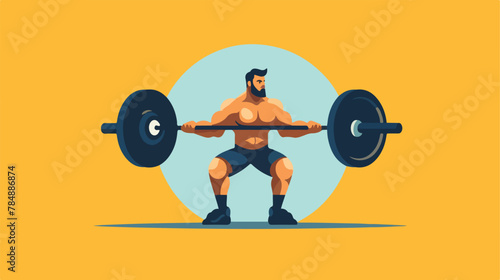 Weight lifter icon vector illustration symbol desig