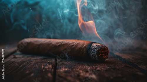 Dark allure Smoldering cigar on a mysterious