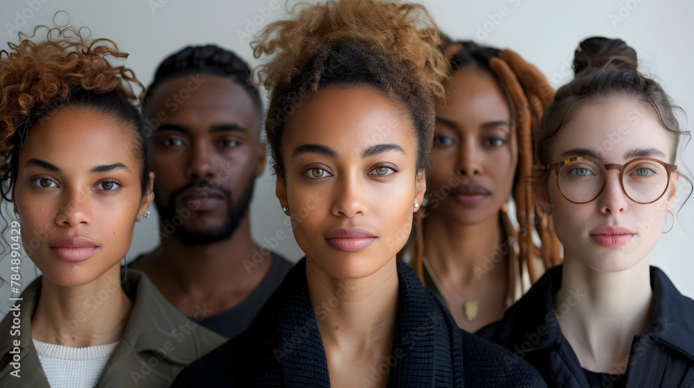 Diverse Individuals Unite in Professional yet Friendly Studio Portrait Diverse Individuals Unite in Professional yet Friendly Studio Portrait