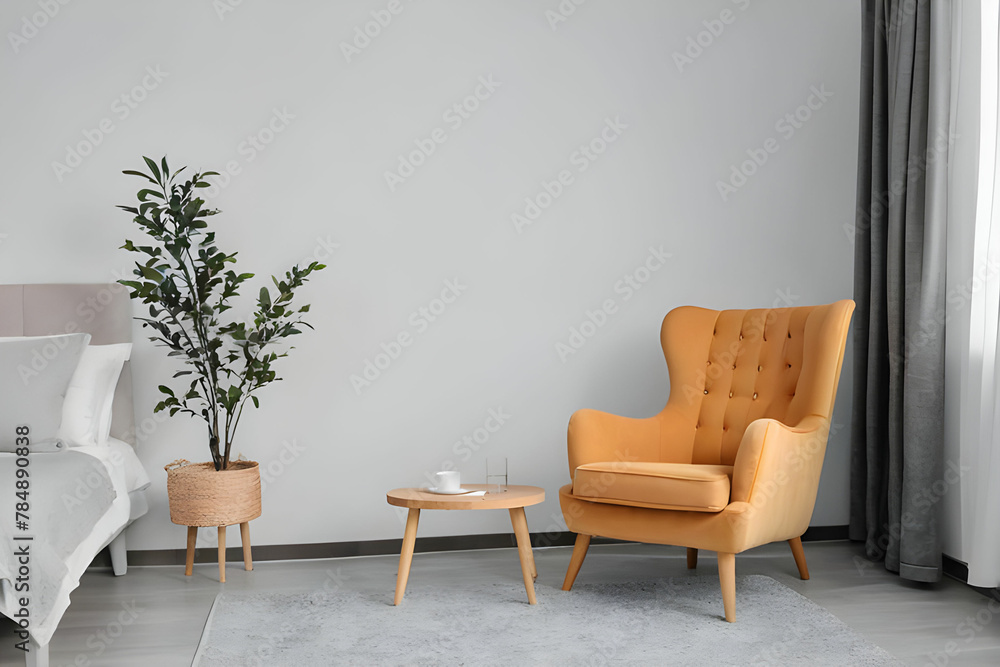 Interior of room with comfortable armchair Interior of room with comfortable armchair