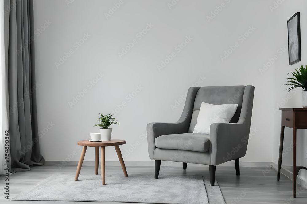 Interior of room with comfortable armchair Interior of room with comfortable armchair