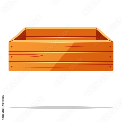 Opened wooden box storage vector isolated illustration