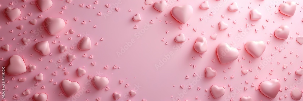 Banner background with 3D red hearts hearts on pink, white , red, for banner valentine, wedding, proposal, love theme, heart day Banner background with 3D red hearts hearts on pink, white , red, for banner valentine, wedding, proposal, love theme, heart day