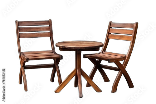 Wooden table and chair png