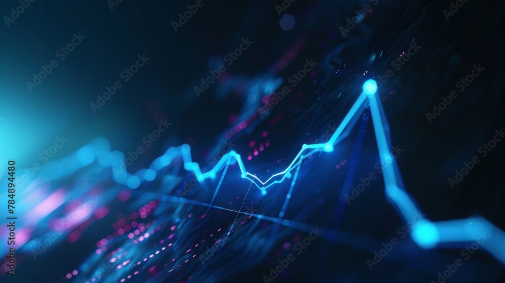 A line graph with a steady upward trend, representing growth and financial success.
