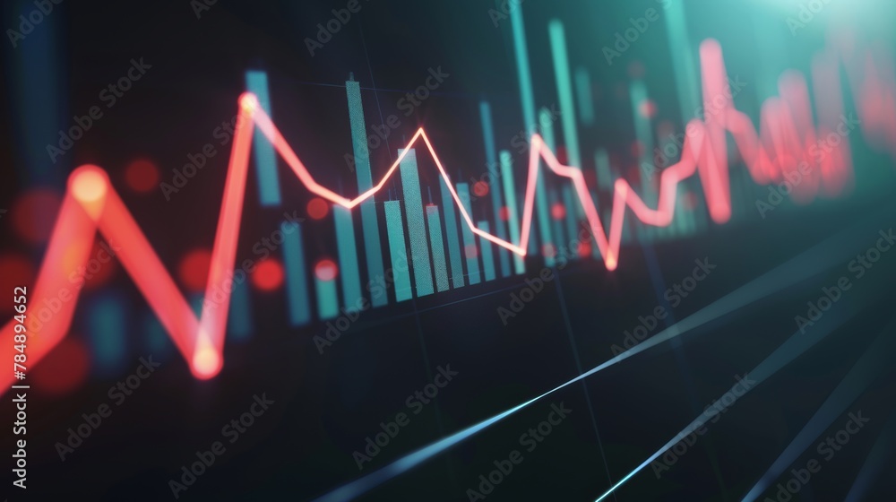 Naklejka premium A line graph with a steady upward trend, representing growth and financial success.