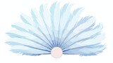 White feathers fan 2d flat cartoon vactor illustration