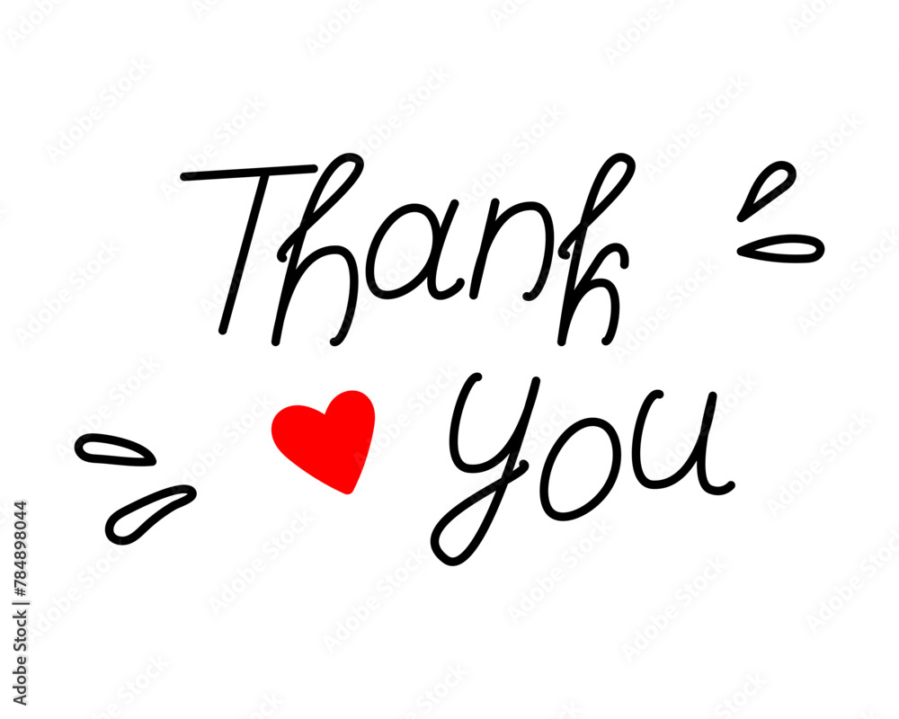 Thank you Handwriting lettering design idea with decorative element and red heart shape Thanksgiving Thank you Handwriting lettering design idea with decorative element and red heart shape Thanksgiving