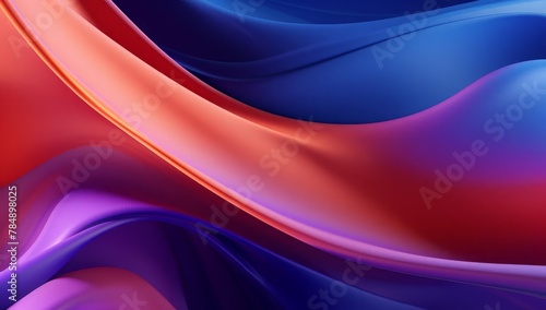 A colorful, abstract painting with a blue and red swirl