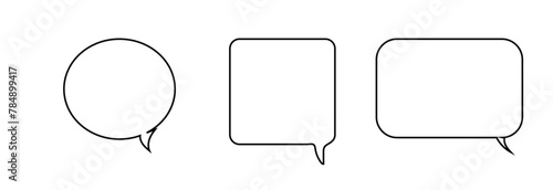 Talk bubble speech icon. Blank empty bubbles vector design elements. Chat on line symbol template. Dialogue balloon sticker eps 10.