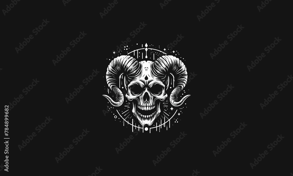 head skull with horn vector illustration mascot design head skull with horn vector illustration mascot design