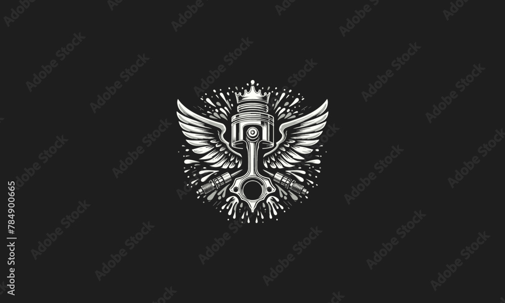 Obraz premium piston with wings vector illustration flat design