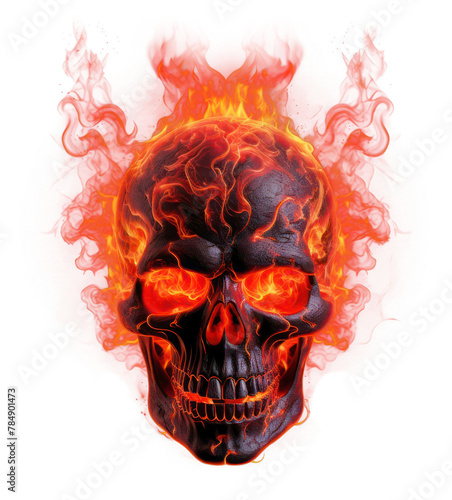 PNG Skull fire burning flame
