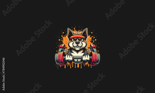 dog angry gym vector illustration mascot design