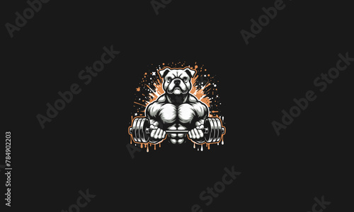 dog angry gym vector illustration mascot design