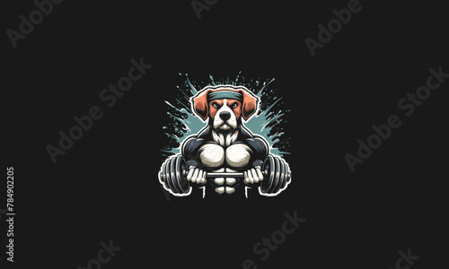dog angry gym vector illustration mascot design