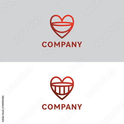 Love smile coffee logo. Unique, modern, simple.
