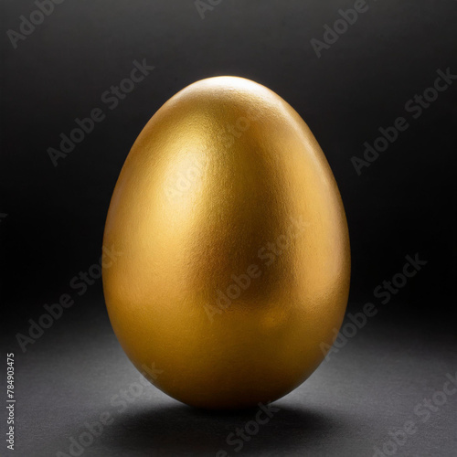 Golden egg on black background. Happy Easter concept.