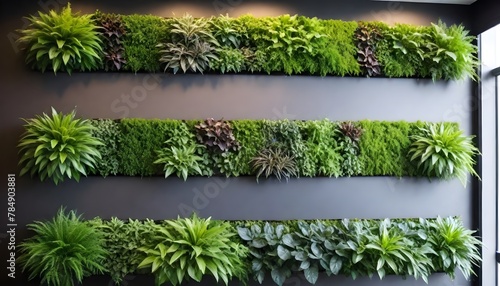 Green-living-wall-with-perennial-plants-in-modern-office--Urban-gardening-landscaping-interior-design--Fresh-green-vertical-plant-wall-inside-office