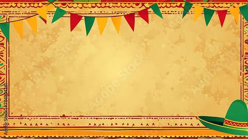 3d illustration Cinco de Mayo background with copy space  