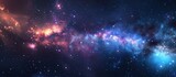 The image showcases the vastness of the galactic galaxy, filled with shimmering stars and colorful nebulas that create a mesmerizing cosmic scene.