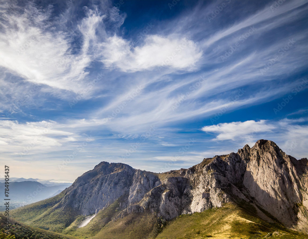 Panorama with mountains and clouds in the sky Panorama with mountains and clouds in the sky