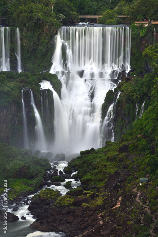 Fototapeta premium Panoramic View of Iguazu Falls 