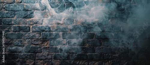 The dark room reveals billows of smoke emanating from a brick wall, creating an ominous atmosphere