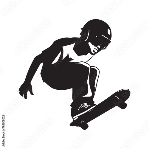 design of person playing skateboard icon logo vector design