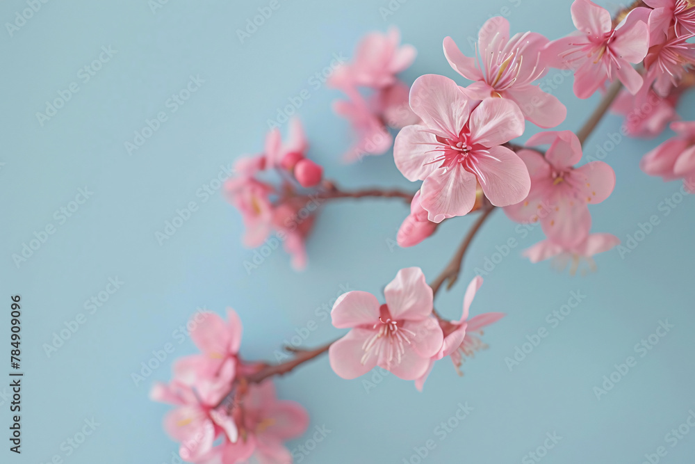 Pink cherry blossoms blooming in spring Pink cherry blossoms blooming in spring