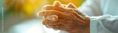 Detailed shot of a therapeutic hand massage being given to an elderly patient, relieving arthritis pain and improving circulation photo