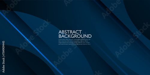 Dark gradient blue background with geometric shadow and circle shapes elements. Dark blue design with lights. Simple elegant concept. Eps10 vector